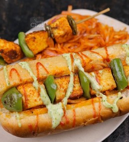 Paneer Tikka Hot Dog Recipe